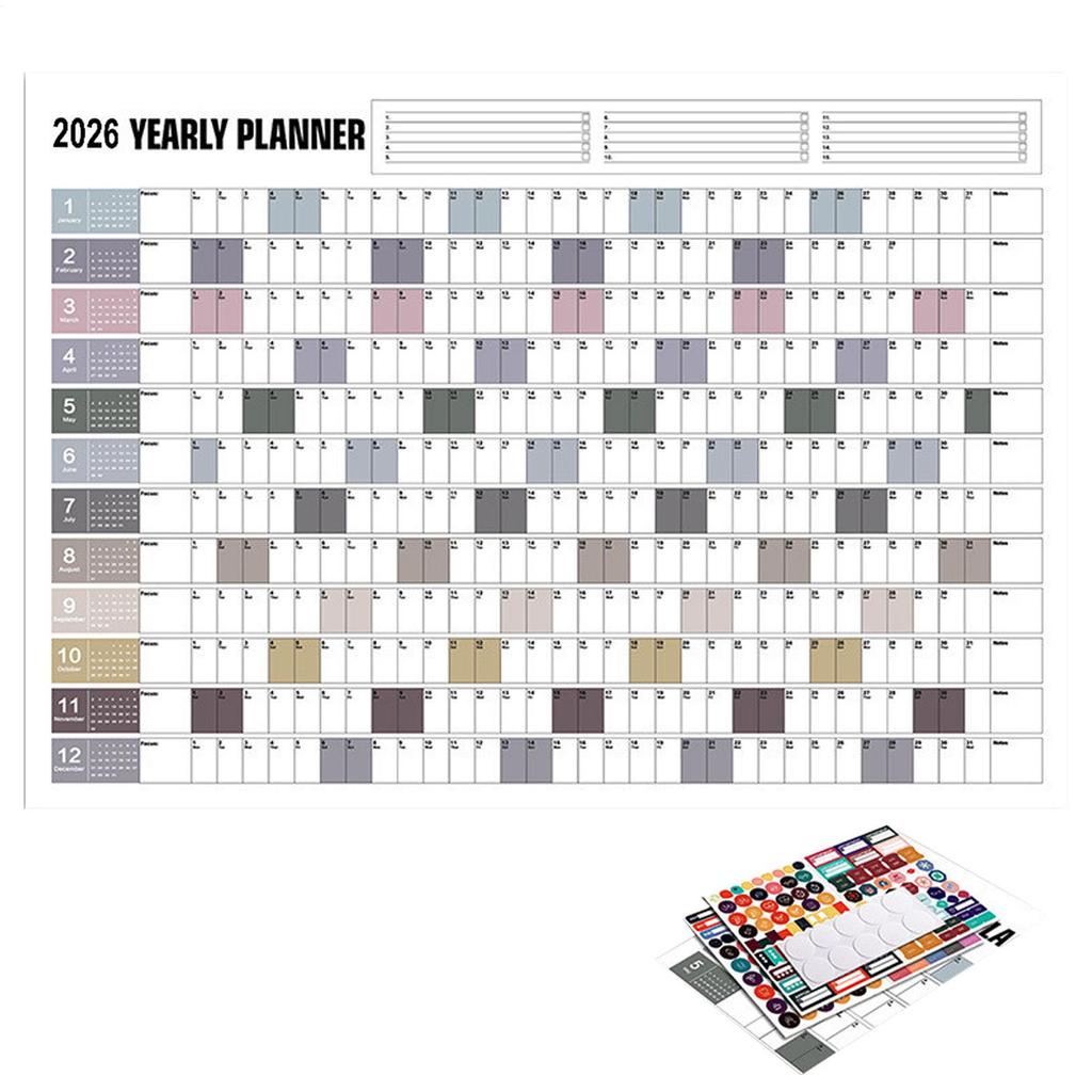 2026 Wall Hanging Calendar Annual Planner To Do List Schedule Calendar Planner Sheet Creative Schedule Planner Office Supplies