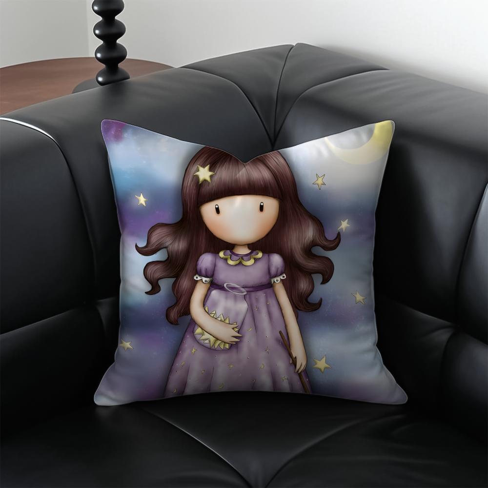 llustration Cute SSantoro GGorjuss Cushion Cover Pillow Case Antidustmite Invisible zipper silky short plush Sofa cushion