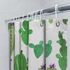 Colorful Cactus Shower Curtain Green Succulent Decor For Bathroom Watercolor Plant Design Polyester Fabric With Hooks Set Perfec