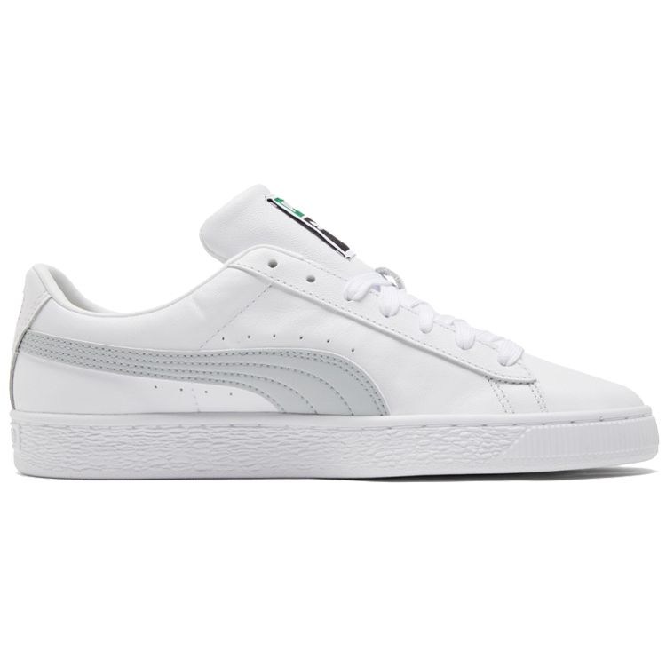 PUMA Basket Classic 21 Unisex White Grey Low Top Sneakers Minimalist 374923-12