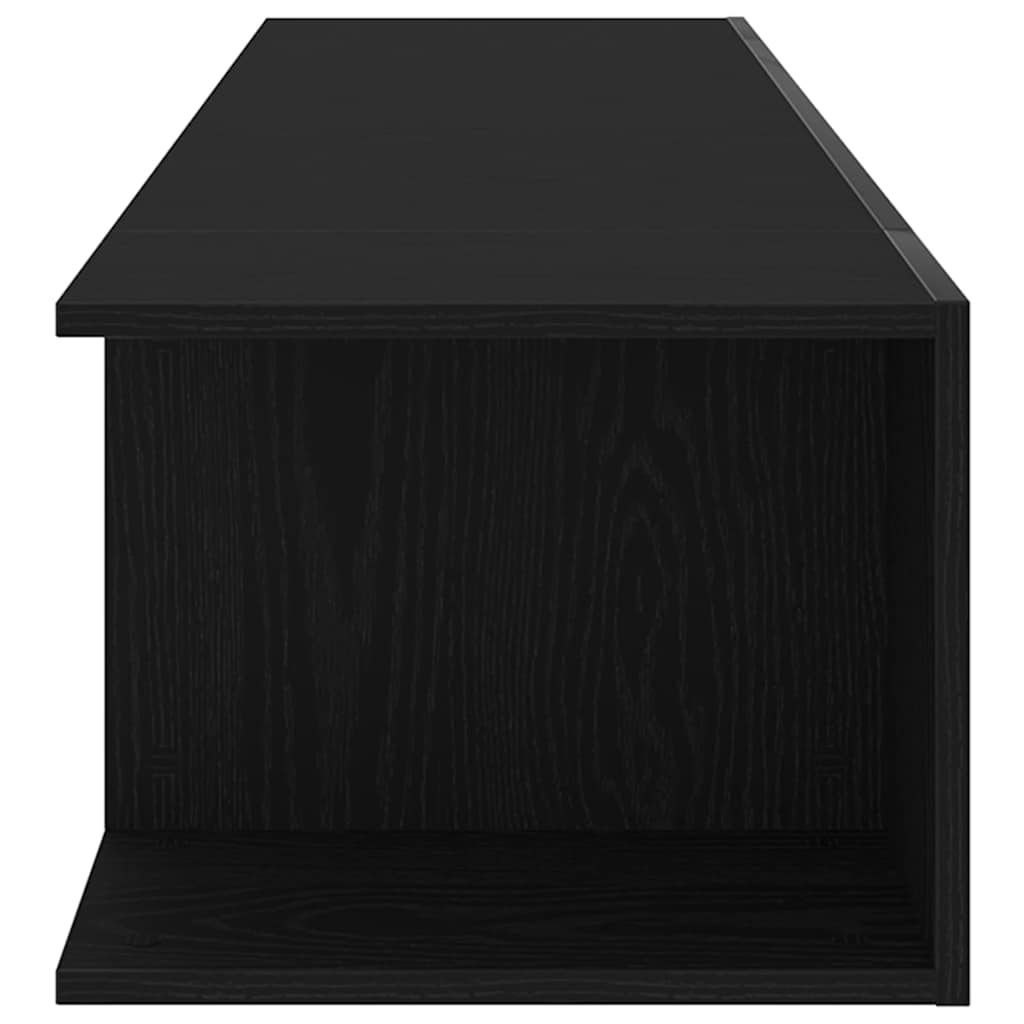 TV Cabinet in Black Oak Look 135 x 39 x 30 cm Engineered Wood