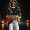 Women's Casual 3/4 Sleeve Halloween Print Hooded Pullover Top for