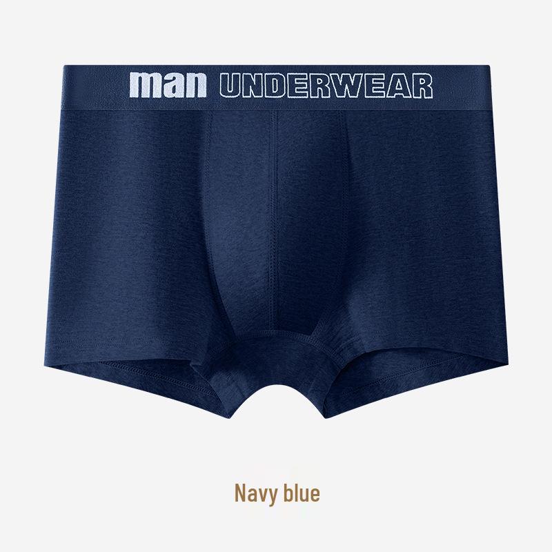 

Men s Pure Cotton Trendy Briefs - Comfortable, Breathable, Mid-Rise Solid Color Boxer Trunks L темно-синього кольору