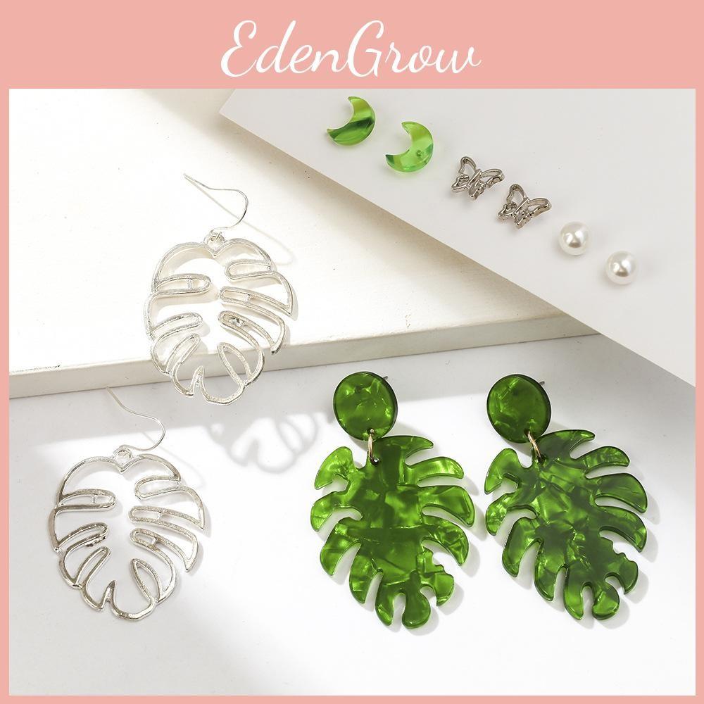 Acrylic Fashionable Leaf Earrings For Women Bold Butterfly Design Ideal Gifts For