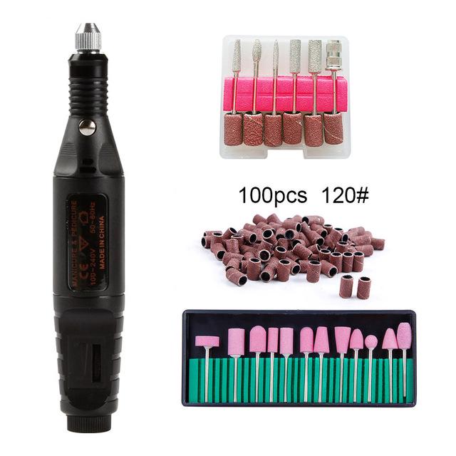 Electric Nail Drill Bits Set Milling Machine Manicure Pedicure Nail File Sanding Bands Gel Remover