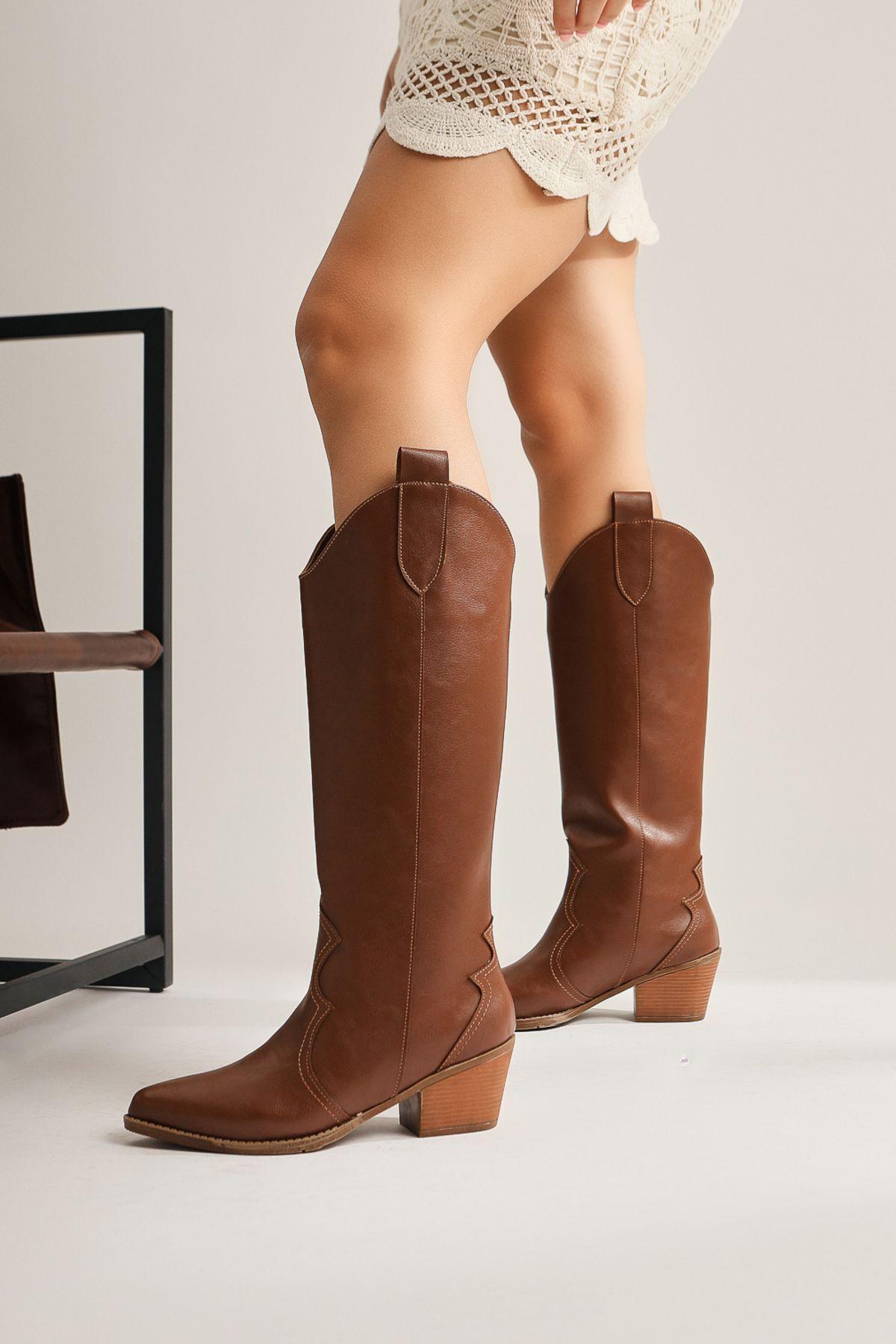 

Women Modern Stylish Fashion Boots Boot Lhena Tan Western Pull On Boots 36