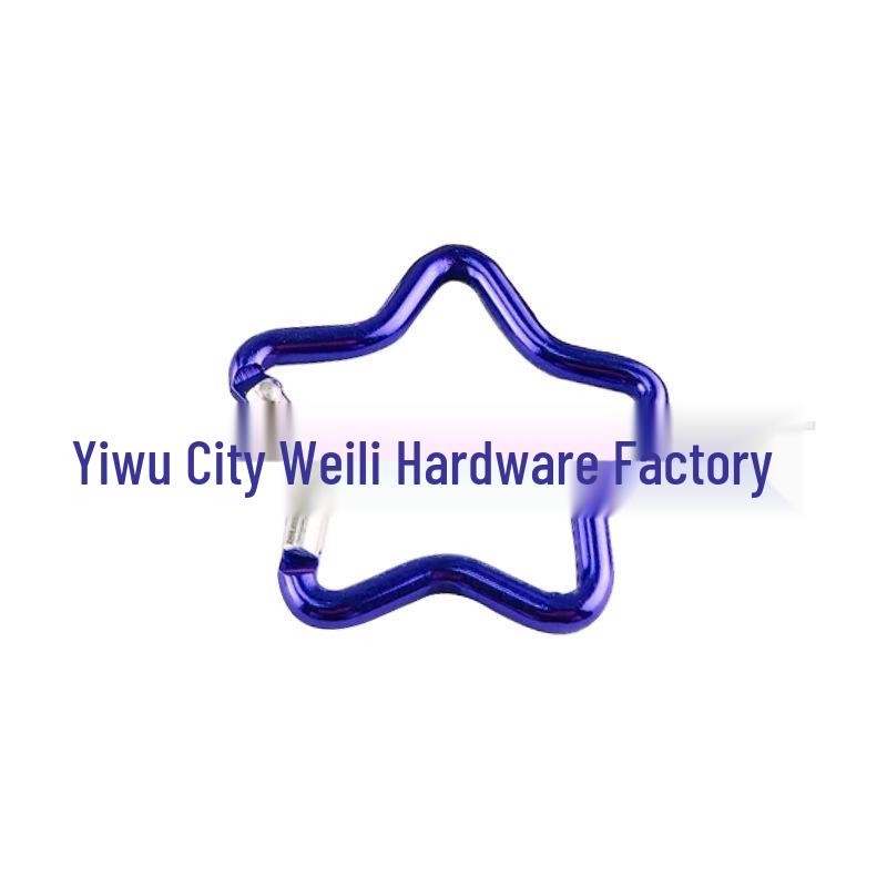 Colorful Aluminum Pentagon Carabiner Hook for Bags, Jewelry & Clothing Accessories with Star Quick-Release Buckle