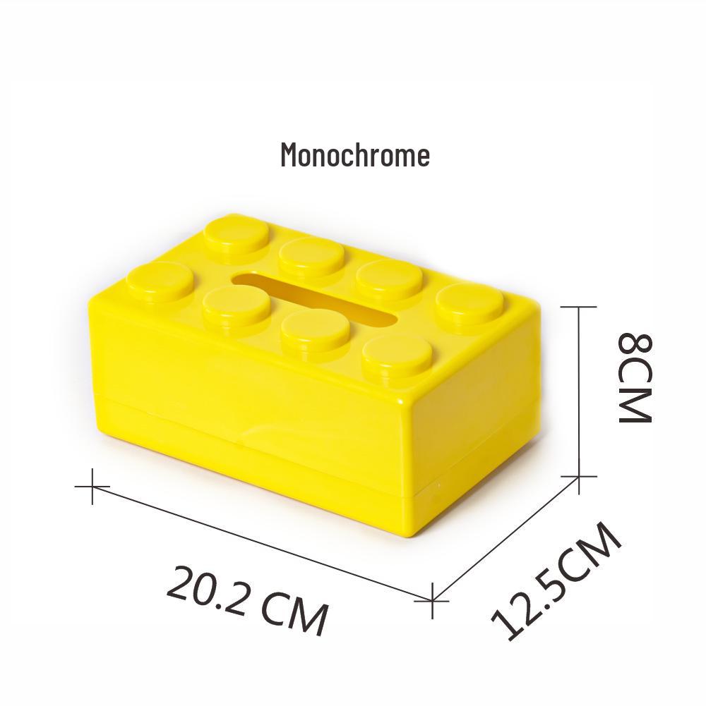Two-Tone ABS Building Blocks Tissue Box - Creative Pull-out Design for Bathroom & Living Room