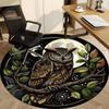 1pc Night Owl Print Chair Carpet for Office, Round Non-Slip Durable Large Size Office Carpet, Suitable for Office, Beautiful Decoration