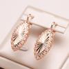 New Fashion Glossy Earring For Women Unusual Creative Hollow Rhombus Rose Gold Color Ethnic Bride Vintage Jewelry
