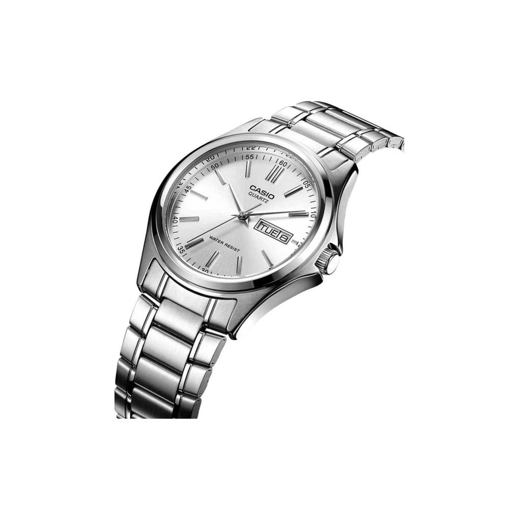 Casio Standard Series Dress Series Date Display Waterproof Business Casual Quartz Movement Stainless Steel Strap Men watches Silver MTP-1239D-7A