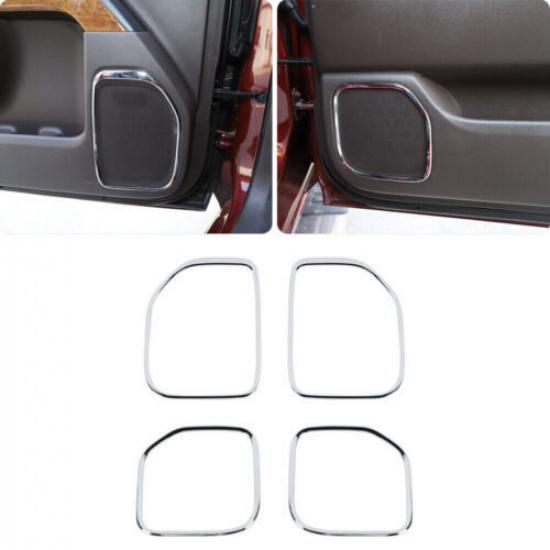 4pcs Chrome Inner Door Speaker Trim Cover For Chevy Silverado/GMC Sierra 14-18