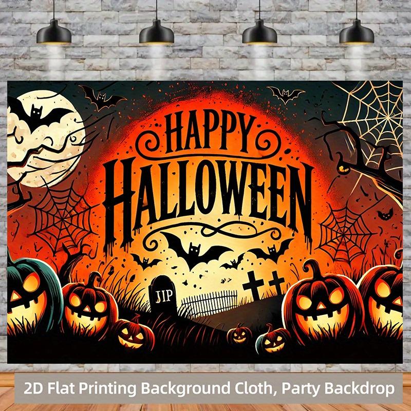 1 piece of 2D background fabric, Halloween pumpkins and background fabric are suitable for the living roomzyc