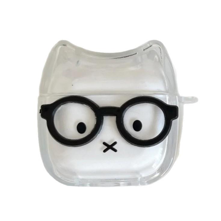 Cute Glasses Miffy Rabbit AirPods Pro1 Apple Bluetooth Headset Case 1/1 Generation Cartoon Protective Case