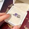 Natural stone jewelry s925 sterling silver fashion versatile ice flower cut crystal ring female Xiaohongshu explosion
