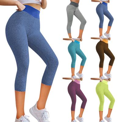 Damen-Stretch-Yoga-Leggings, Fitness, Laufen, Fitnessstudio, Sport, Taschen, aktive Hose