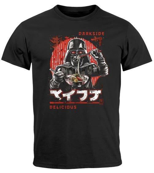 Men s T-Shirt Print Shirt Ramen Darkside Delicious Japan Manga Comic Style- L