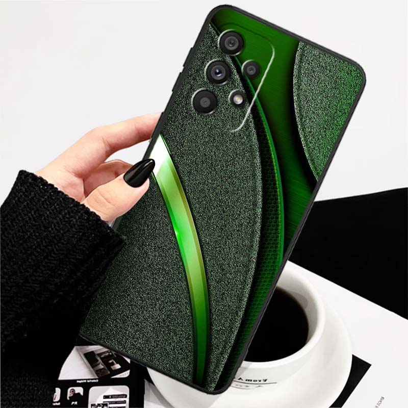 Artistic metal style pattern Phone Case For Samsung A73 A72 A71 A55 A54 A53 A52 A51 A13 A22 A16 A15 A12 A14 A26 A07 5G Black