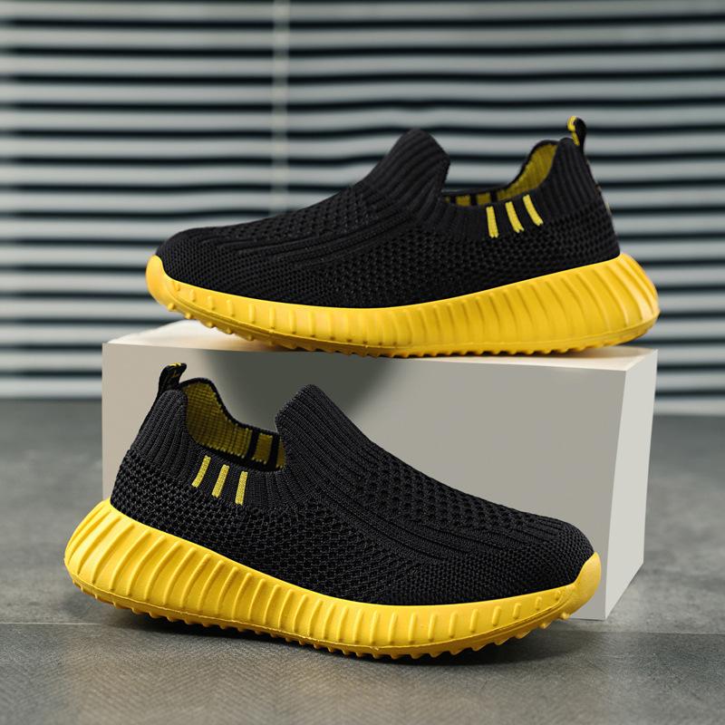 

Фуцзянь 2025 мальчиковые спортивные туфли 2025 лето новая обувь из дышащей сетки для детей среднего и старшего возраста, детская обувь на одной педали 28