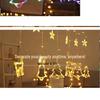 LED Curtain Icicle Christmas Lights - Creative Elk & Bells String Lights for Holiday Decor