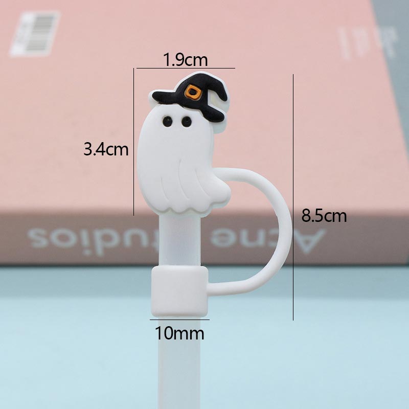 For Stanley Cup Accessories 2x Halloween Cute Ghost Dustproof Straw Toppers Parties For 10mm Drinking Straw Tips Lids Reusable