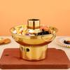 22cm 410 Stainless Steel Dessert Pan Dry Ice Dessert Container Pot Fruit Bowl Fountain Fondue for Ice Cream Fruits