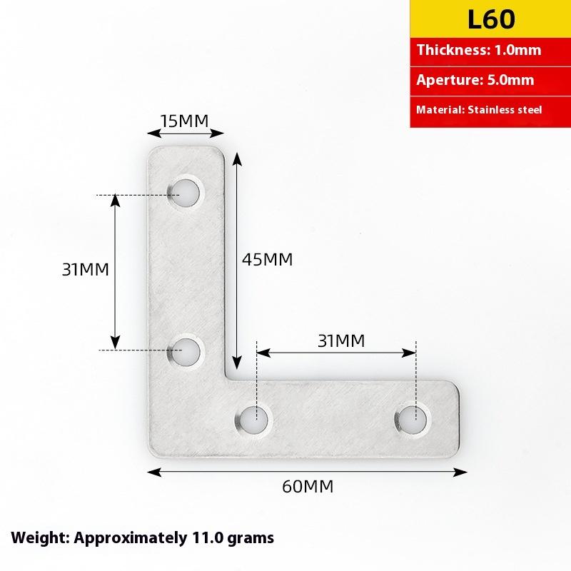 10/5/2Pcs Thickened Stainless Steel Corner Code Wooden Board Splicing Layer Plate Connector L-Shaped 90 Degree Right Angle Brack