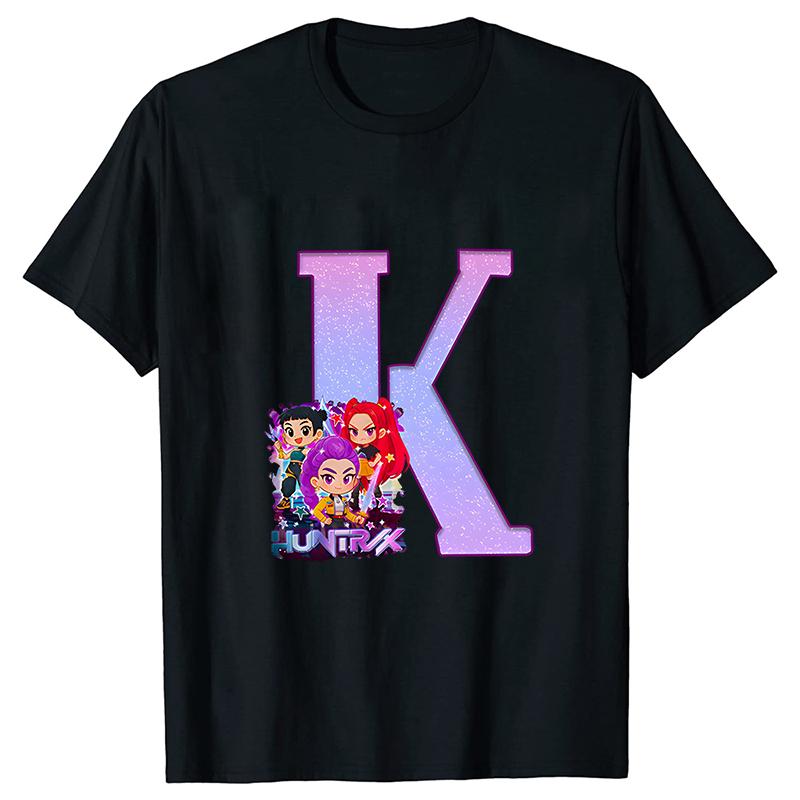 

Kpop Demon Hunters A-z 26 Alphabet T-shirt For Women Fashion Korean Casual T Shirt Clothes T-shirts Y2k Tops Aesthetic Clothing 3XL