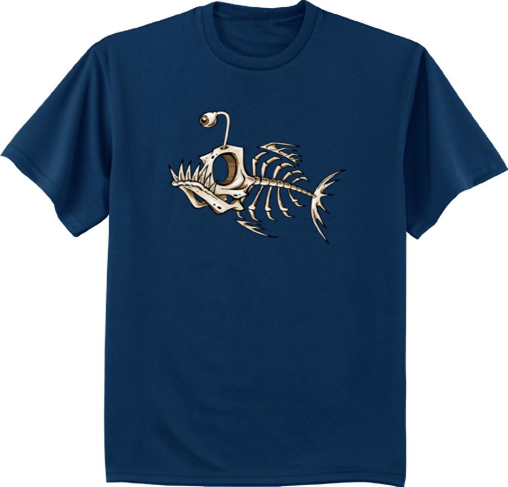 Men s t-shirt Fish Bones design tee shirt fishing skeleton fish bone tshirt XL