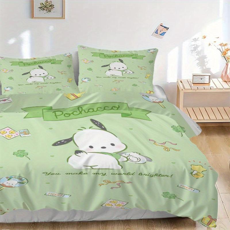 

3pcs Lively Pochacco Printed Quilt Set - Soft and Comfortable Quilt Cover for Bedroom, Guest Room and Dormitory Decorative Bedding Set 1 Duv 135x200cm