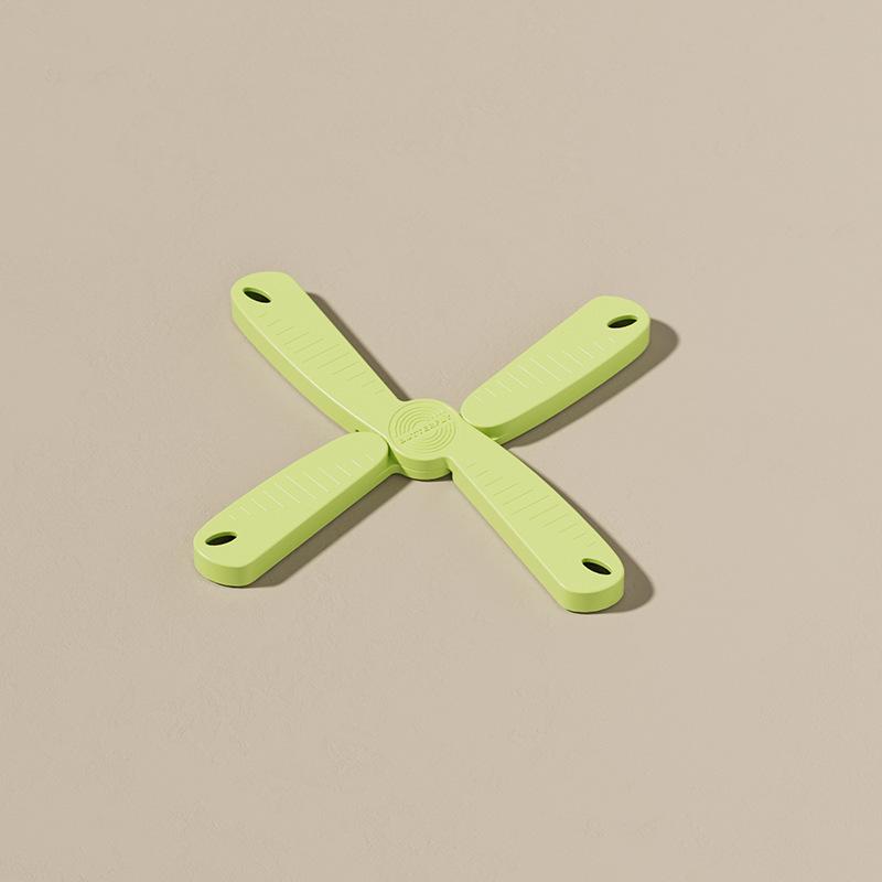 

1pc Foldable Heat-Resistant Silicone Mat, Thickened High-Temperature Butterfly Trivet for Pressure Cookers & Casserole Pots зелений