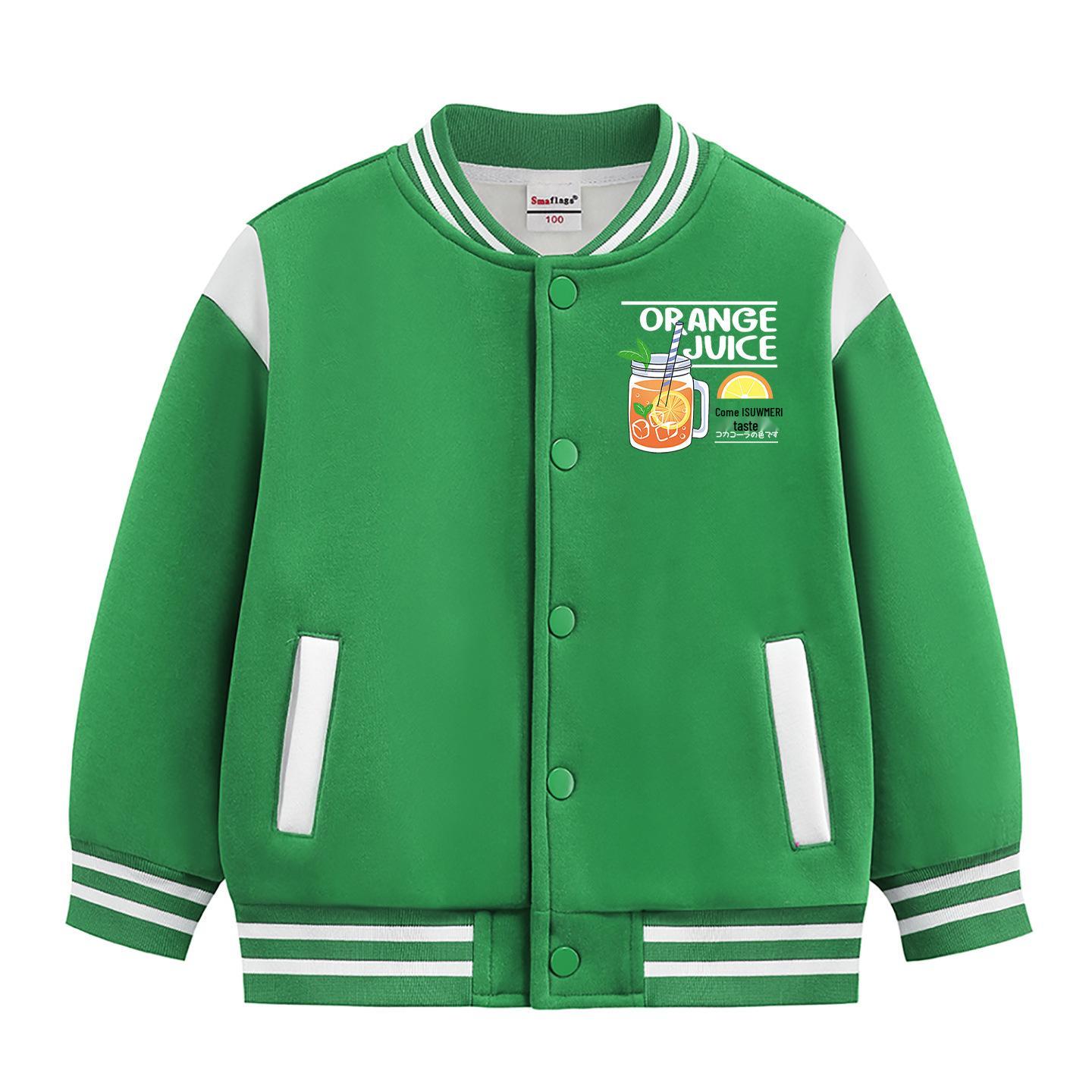 

Unisex Children s Baseball Jacket - 2026 New Style Autumn/Winter Thickened Casual Coat for Boys and Girls 110cm (Height: 100-110cm)