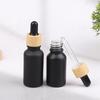 5Ml-100Ml Black Frosted Essential Oil Glass Bottle Wood Grain Dropper Bottle Aromatherapy Liquid Pipette Bottle Refillable