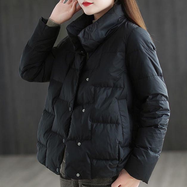 Damen 2025 Leichte Daunen-Baumwolljacke im koreanischen Stil mit Stehkragen - Winter Vielseitig, Locker, Kurz, Wattierter Mantel.