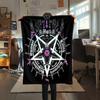 1PC Satan Symbol Print Flannel Blanket, High Quality All Seasons, Home Decor, Warmth and Comfort, Perfect for Christmas Gifts