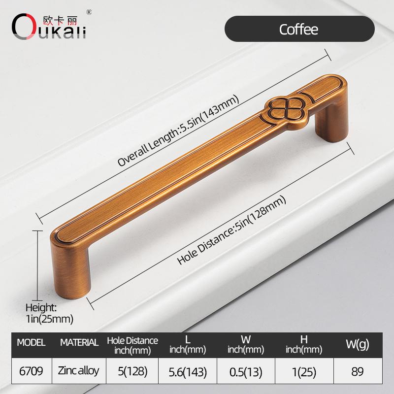 Oukali Modern Furniture Cabinet Handle Wardrobe Pulls Handles Zinc 128mm Drawer Dresser Cupboard Handle