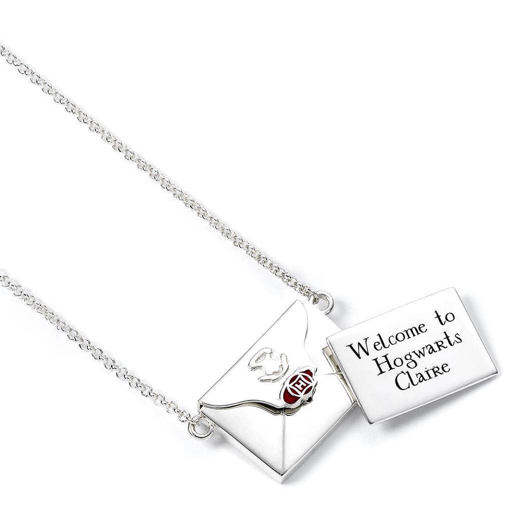 Harry Potter Sterling Silver Personalised Acceptance Letter Necklace In Opening Envelope