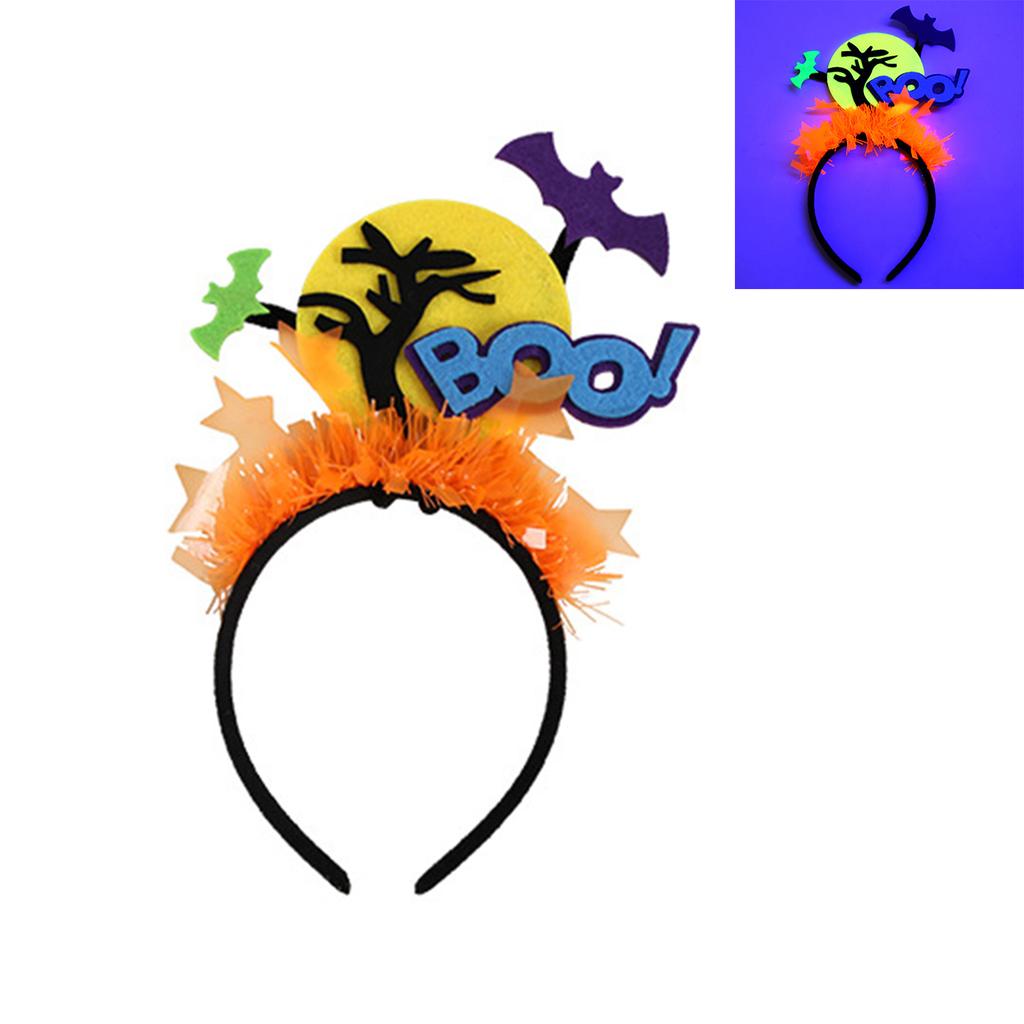 Halloween Glow Hair Hoop Lightweight Makeup Party Fun Hairband For Photos Ghost Festival Fluorescent Decorations