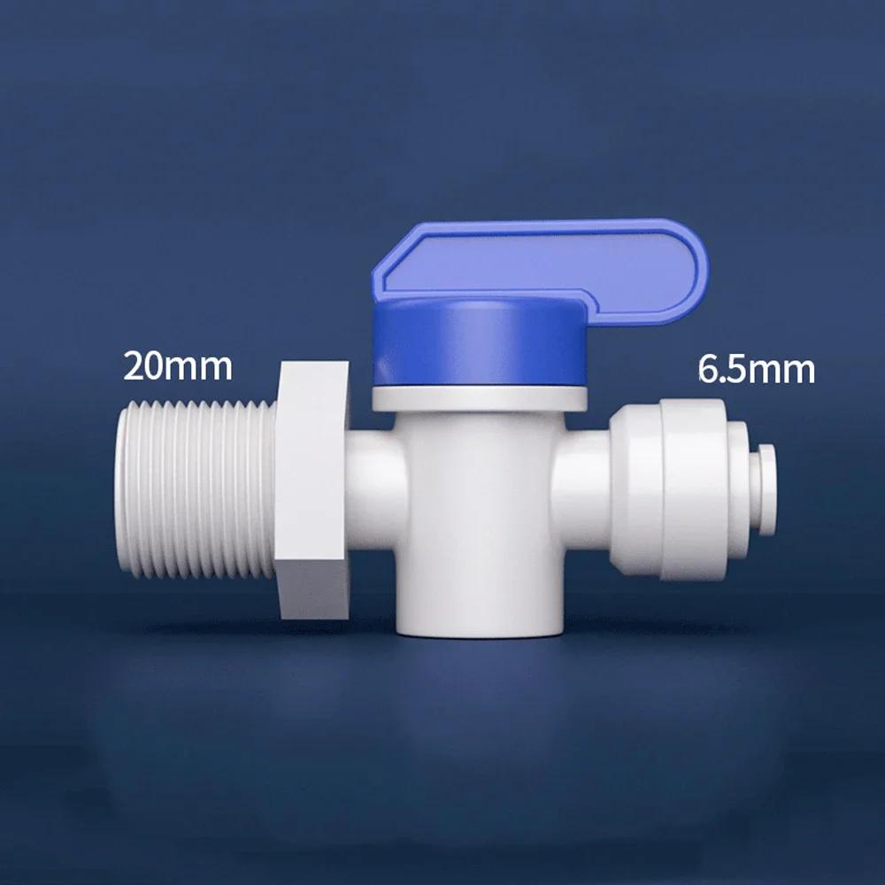 1/4" 3/8" OD Tube Tap Shut Off Ball Valve POM Quick Fitting Connector Tee Elbow Reducer Aquarium RO Water Filter Reverse Osmosis