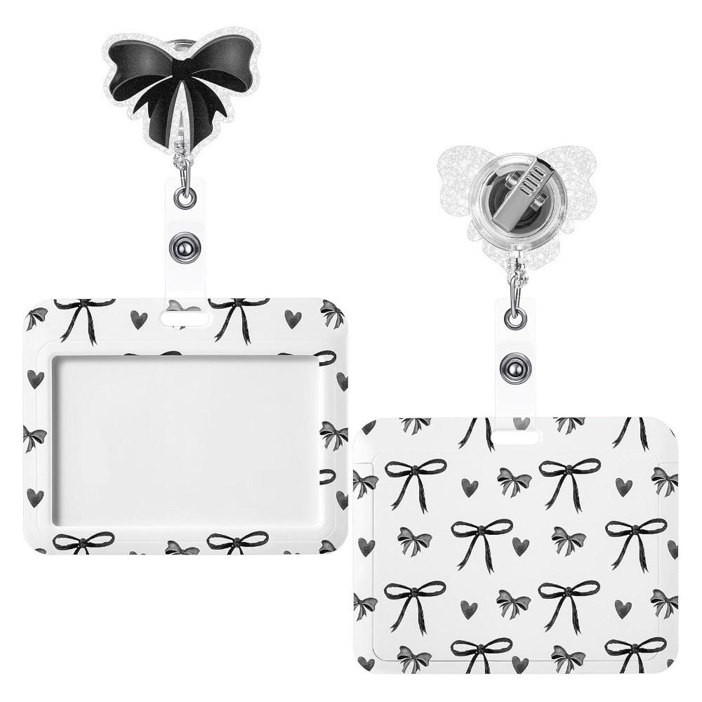 ABS Name Tag Holder Bow Print Card Holder New ID Badge Holder  School Office Supplies