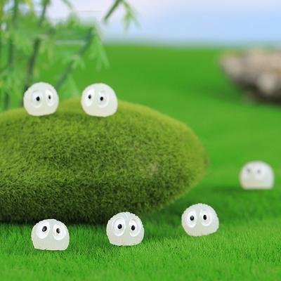 10Pcs Mini Luminous Briquettes Elfs Dust Sprite Micro Ornaments Small Coal Ball Glowing Potted Ornament Miniature Garden Decor
