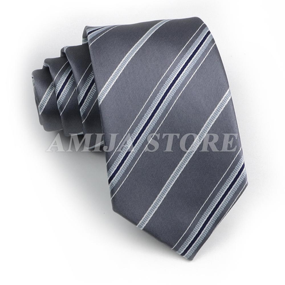 Men's Fashion Tie 7.5cm Tie Sage Green Orange Stripes Ties Business Meeting Suit Wedding Party Office Tie Men's Gift  Accessorie