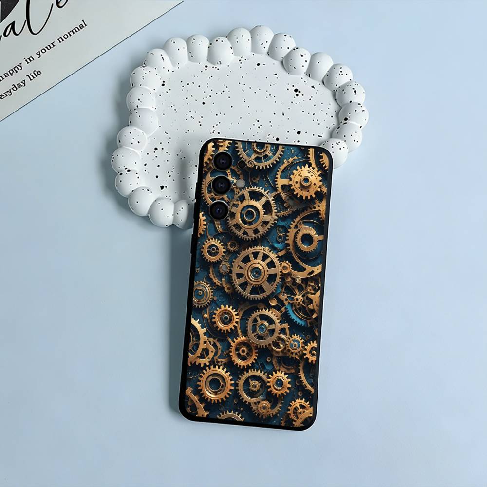 

Mechanical Gear Soft Silicone Case for Samsung S25, S24, S21, S22, S23, S30, Ultra, S20, Plus, FE, Lite-Black Samsung S24ULTRA