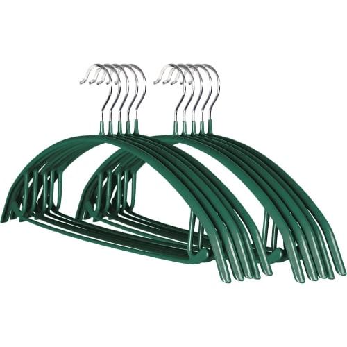 

No-shoulder-mark hangers, anti-slip, anti-slip, green, set of 10, for suits, laundry, clothes, and pants.
