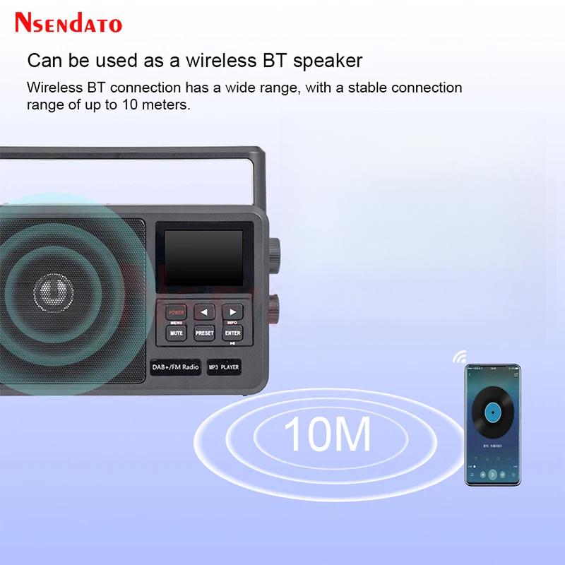 Přenosné rádio DAB FM s budíkem LCD displejem Kompatibilní s Bluetooth 5.0 Digitální rádio DAB FM Audio Player Přijímač pro USB TF