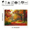 Oil Painting Autumn Forest Tapestry Red Maple Leaves Wall Hanging for Aesthetic Room Decor