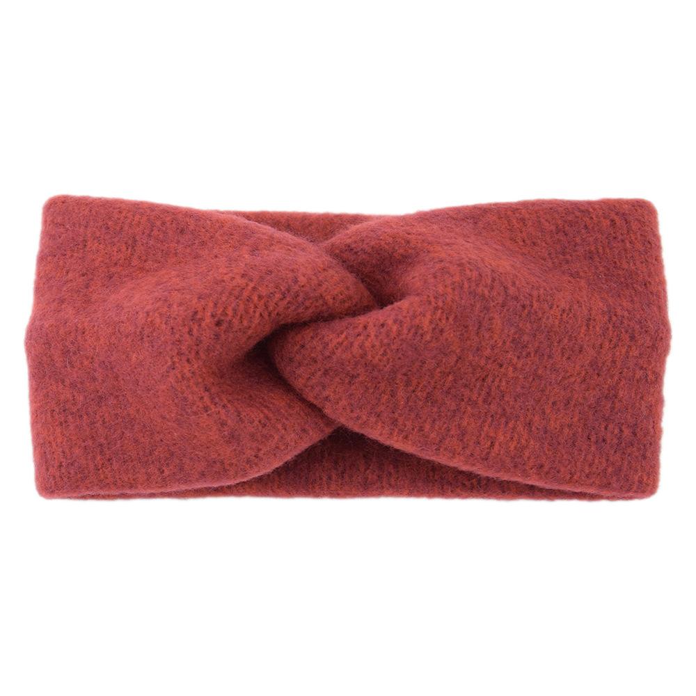 New Wool Knitting Cross Wide Headbands Winter Ear Warmer Soft Elastic Mohair Headwrap Turban For Women Girl Hair Accessories
