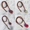 Trendy Cage Holder Necklace with Interchangeable Crystal Rope Pendant Fashionable Crystal Stone Accessory for Women
