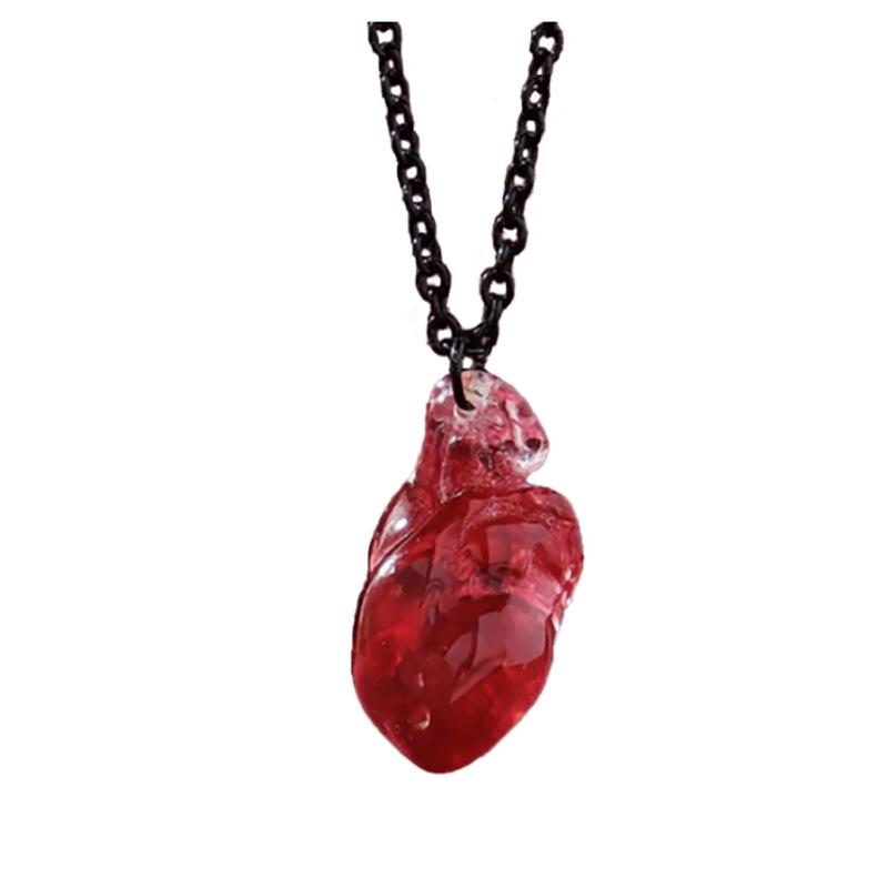 

Heart Resin Glamorous Organs Necklace For Women Distinctive Geometric Pendant Elegant Halloween For Necklace 1