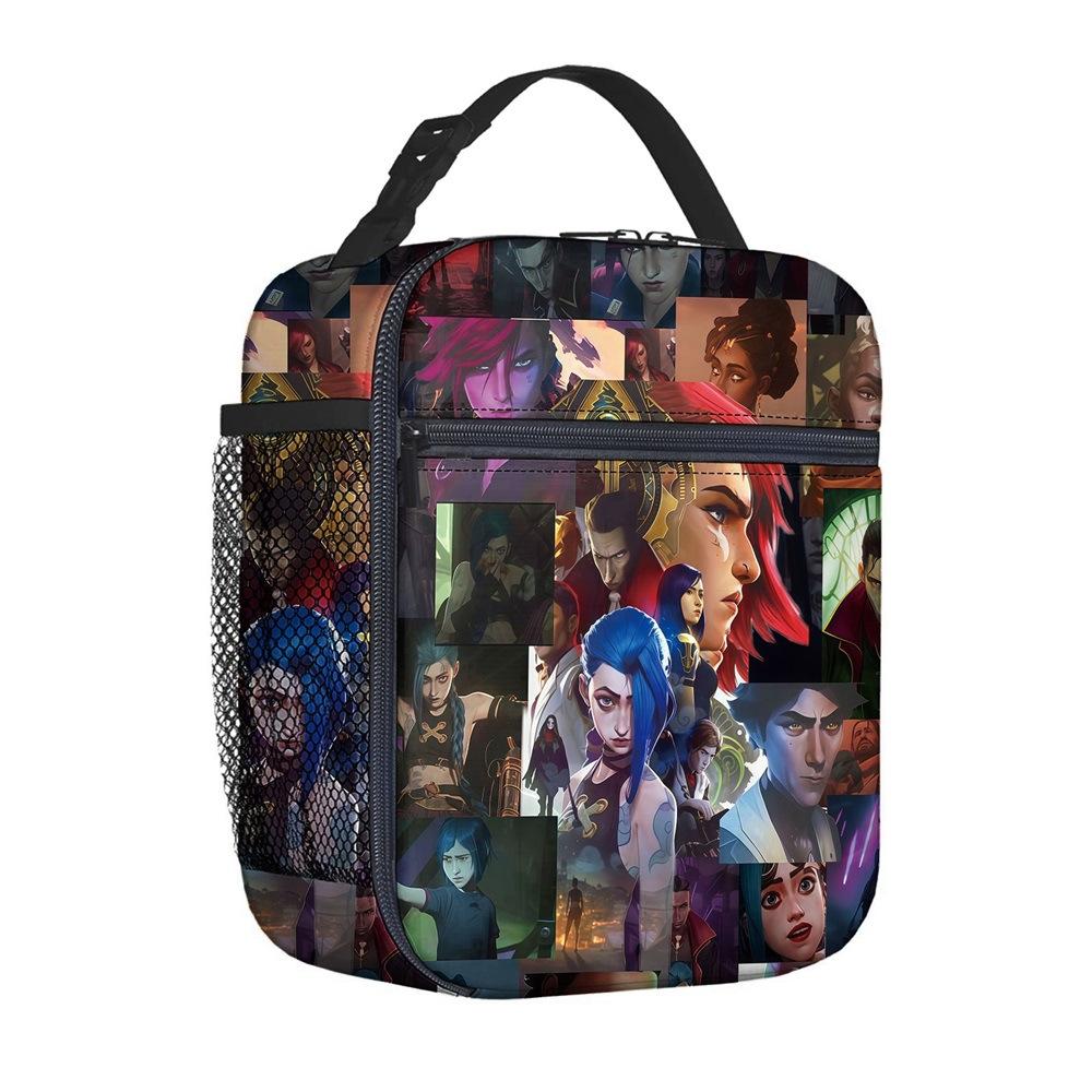 Borsa per Pasto Portatile Borsa Quadrata per Pasto Completamente Stampata Borsa per il Pranzo dei Bambini Borsa per Picnic della Scuola Elementare